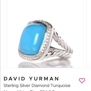 David yurman 14mm Albion Turquoise ring, sz 6